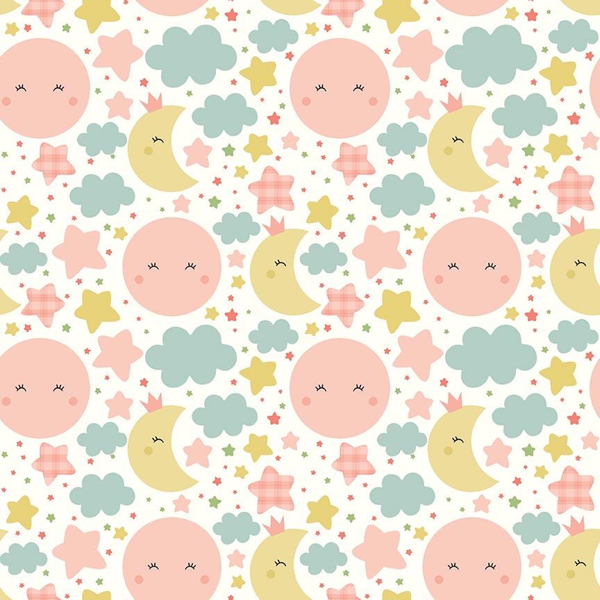 Flannel Love You to the Moon Nighttime Pink Multi