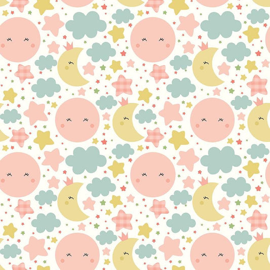 Flannel Love You to the Moon Nighttime Pink Multi
