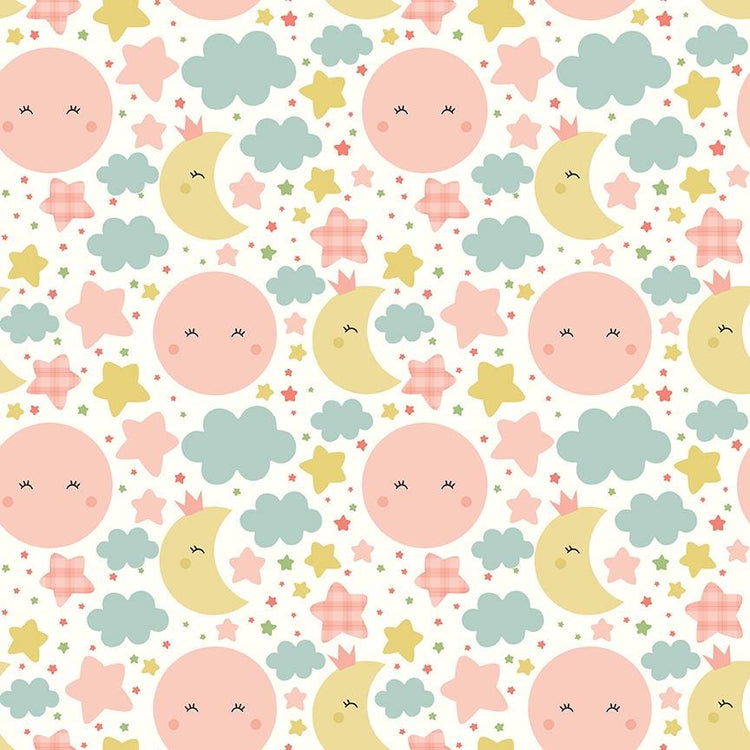 Flannel Love You to the Moon Nighttime Pink Multi