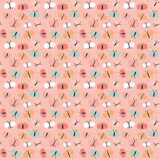 Flannel Love You to the Moon Butterflies Coral