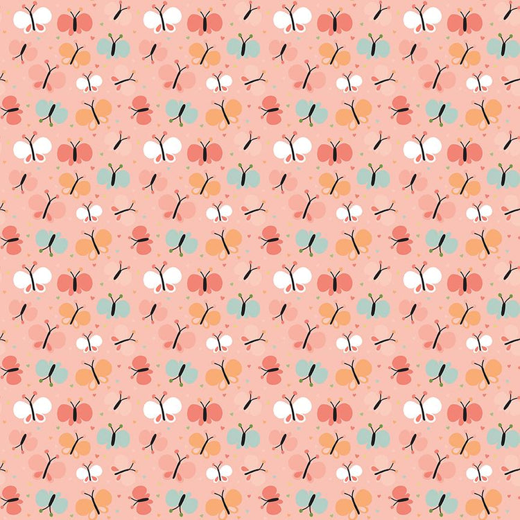 Flannel Love You to the Moon Butterflies Coral