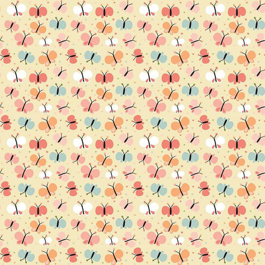 Flannel Love You to the Moon Butterflies White