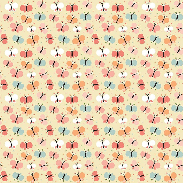 Flannel Love You to the Moon Butterflies White