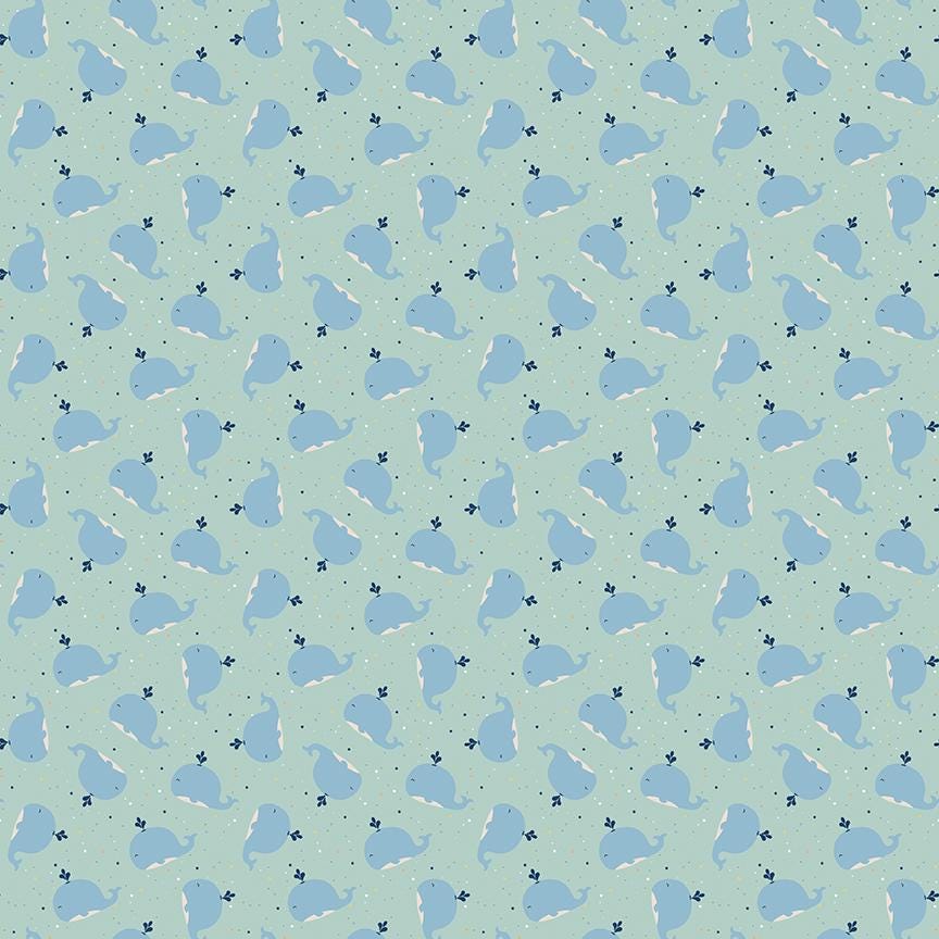 Flannel Love You to the Moon Whales Powder