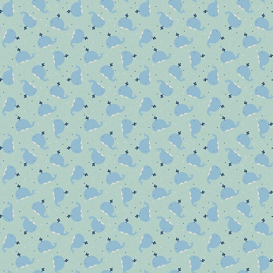 Flannel Love You to the Moon Whales Powder