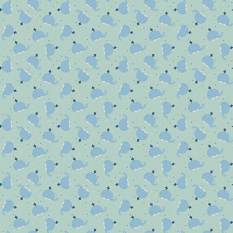 Flannel Love You to the Moon Whales Powder