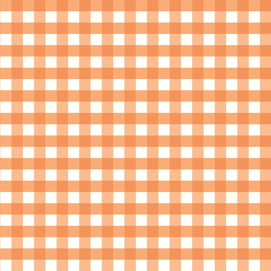 Flannel Love You to the Moon Gingham Orange