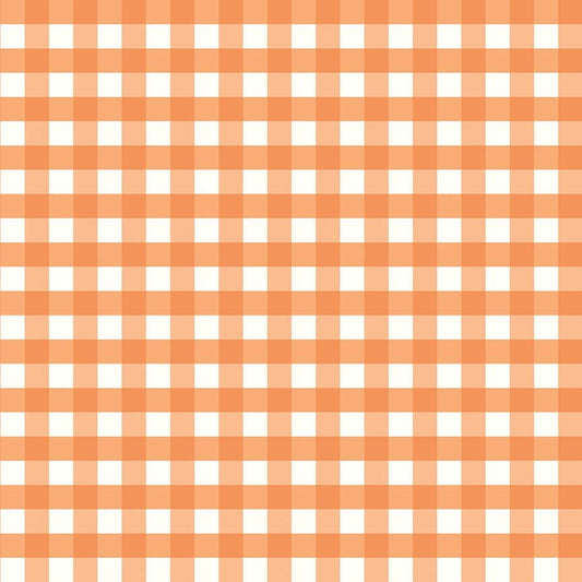 Flannel Love You to the Moon Gingham Orange