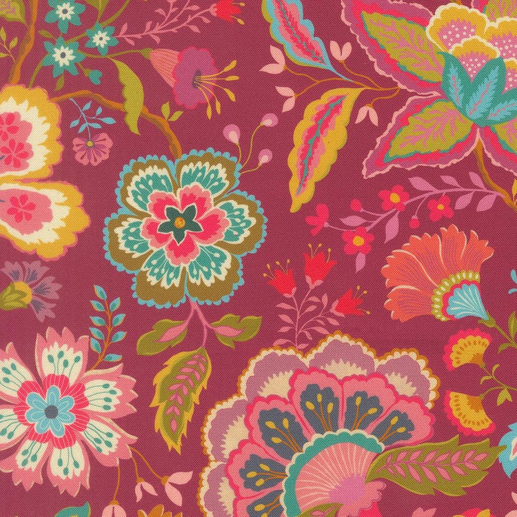 Sitara Jasmine Florals Rose Wine by Crystal Manning for Moda Fabrics - 11980 20