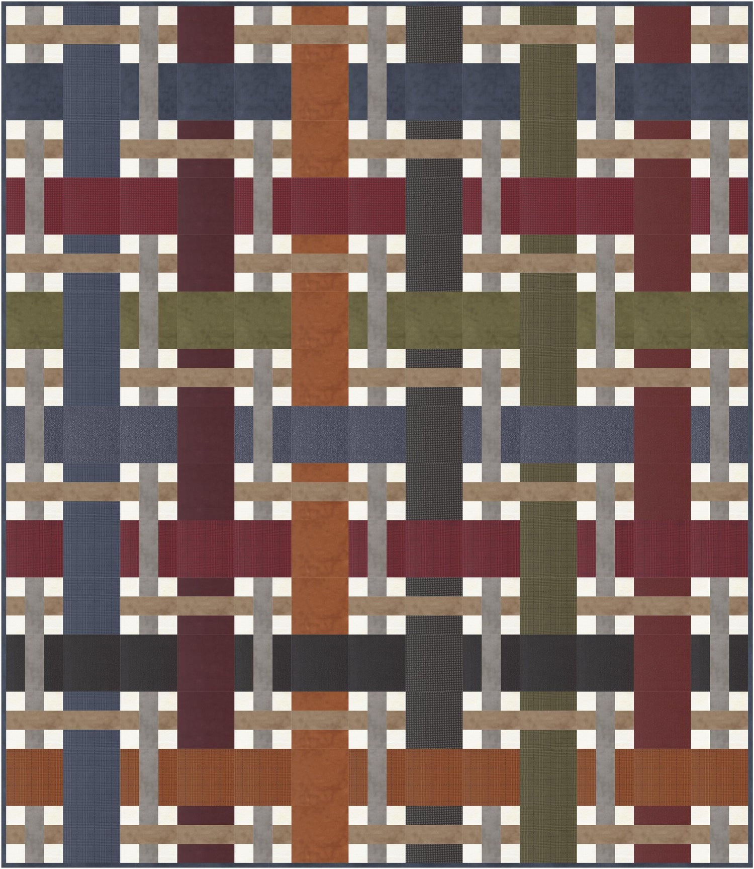 The Jonah Quilt Kit with Flannel Gatherings flannel fabric by Moda Fabrics - quilt kit with pattern