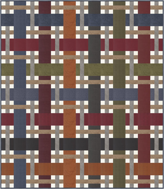 The Jonah Quilt Kit with Flannel Gatherings flannel fabric by Moda Fabrics - quilt kit with pattern