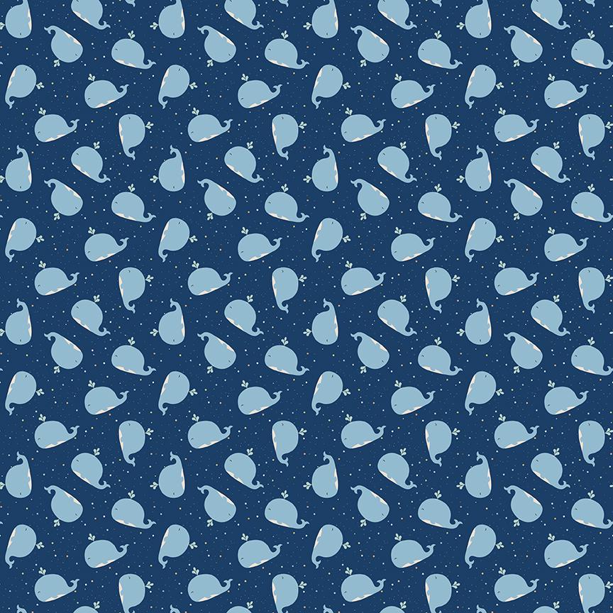 Flannel Love You to the Moon Whales Navy