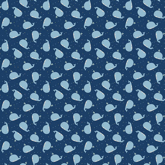 Flannel Love You to the Moon Whales Navy