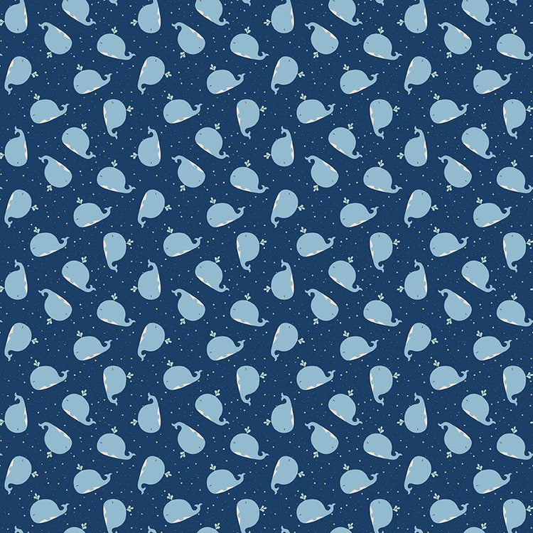 Flannel Love You to the Moon Whales Navy