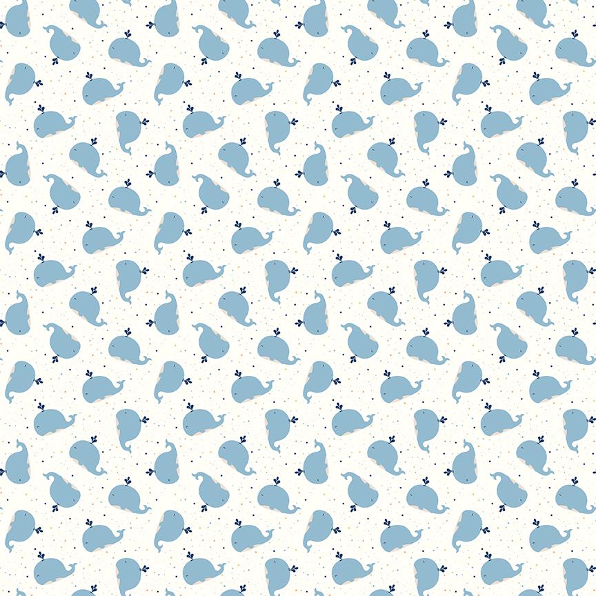 Flannel Love You to the Moon Whales White
