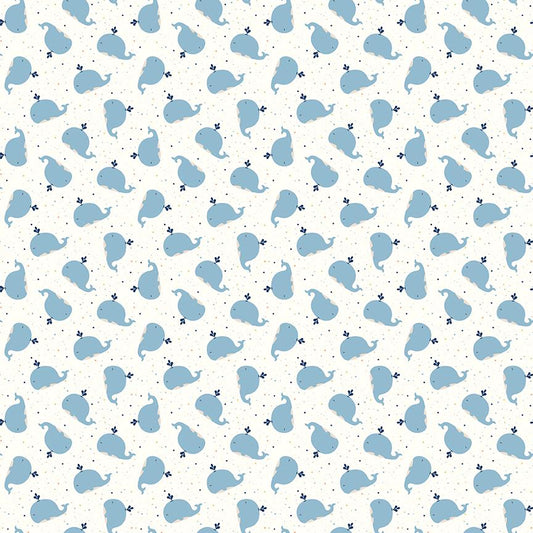Flannel Love You to the Moon Whales White
