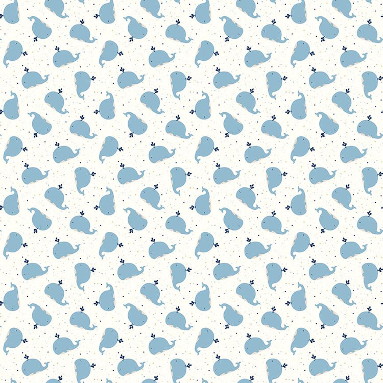 Flannel Love You to the Moon Whales White