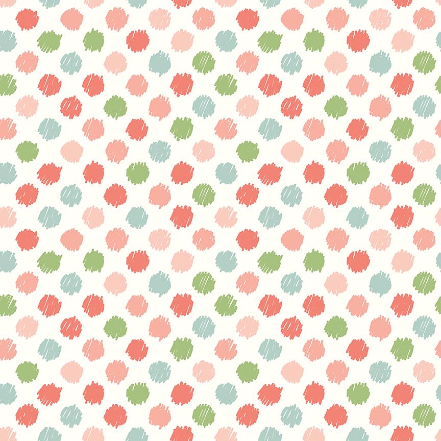 Flannel Love You to the Moon Dots White