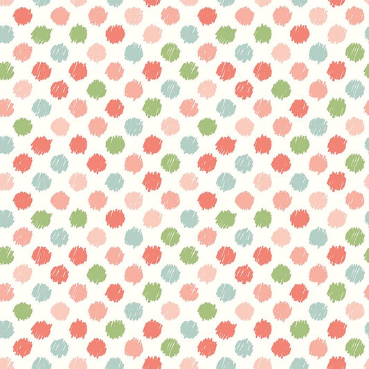Flannel Love You to the Moon Dots White