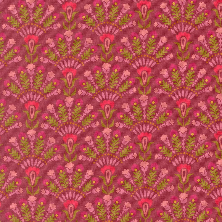 Sitara Opaline Damask Rose Wine by Crystal Manning for Moda Fabrics - 11983 20