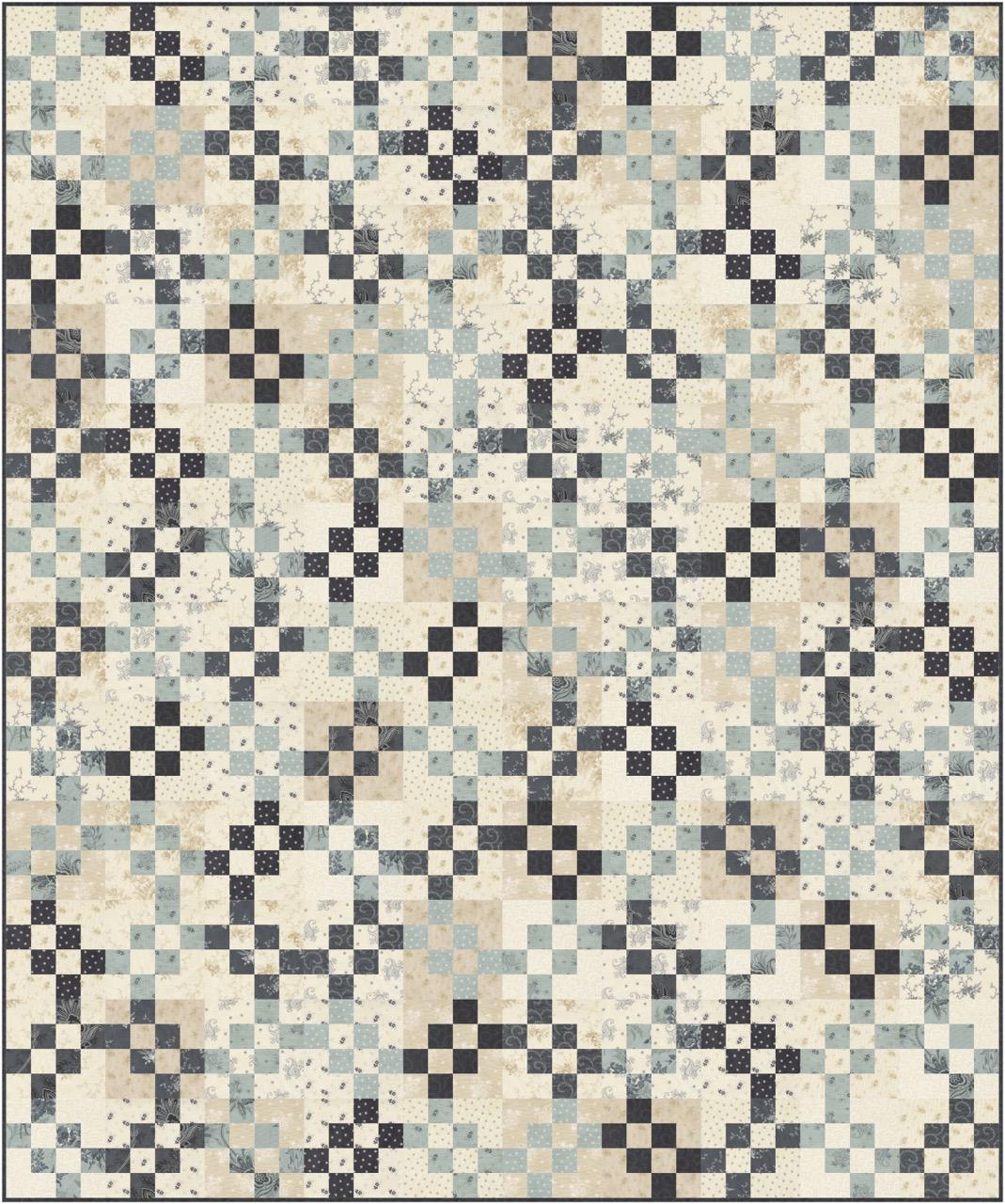 Serenity Cove Quilt Kit with Breathtaking Blues fabric by Moda Fabrics - quilt kit with pattern