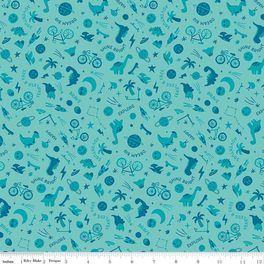 Brave Your Way Beyond Wild and Free Lagoon by Cayla Naylor for Riley Blake Designs - C18311-LAGOON