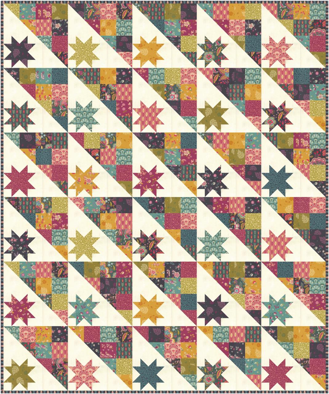 Hodgepodge Quilt Kit with Sitara fabric by Moda Fabrics - quilt kit with pattern
