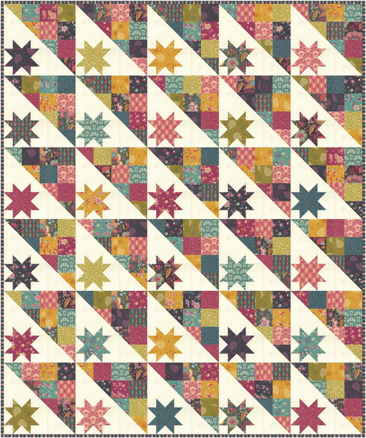 Hodgepodge Quilt Kit with Sitara fabric by Moda Fabrics - quilt kit with pattern