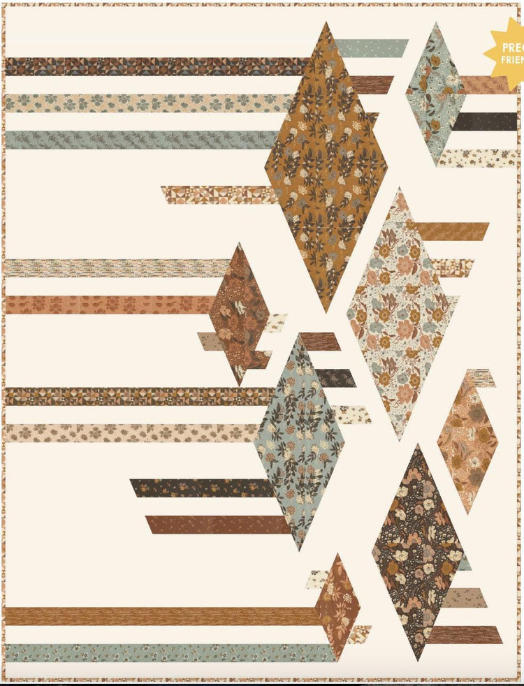 Diamond Trails Quilt Kit with Wellspring fabric by Moda Fabrics - quilt kit with pattern