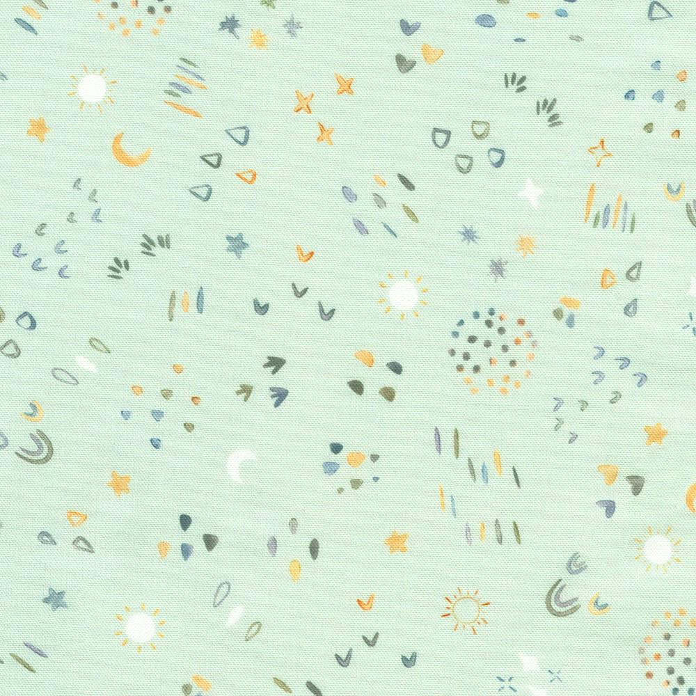 Tossed Little Geo Shapes Mint by Studio RK Collection by Robert Kaufman Fabrics - SRKD-24066-32