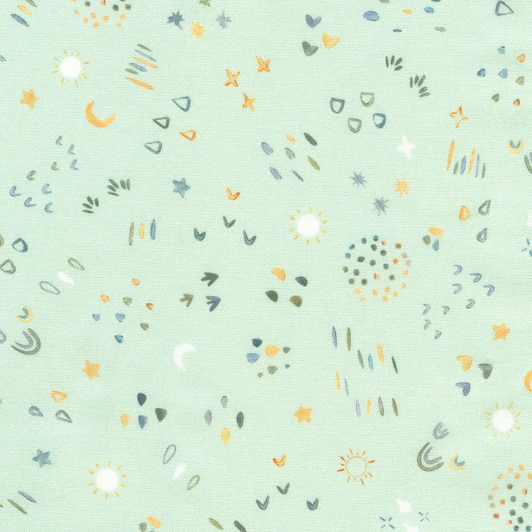 Tossed Little Geo Shapes Mint by Studio RK Collection by Robert Kaufman Fabrics - SRKD-24066-32