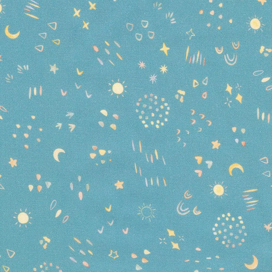 Tossed Little Geo Shapes Lagoon by Studio RK Collection by Robert Kaufman Fabrics - SRKD-24066-71