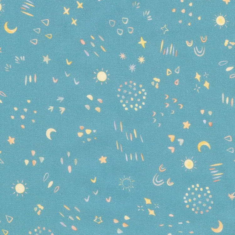 Tossed Little Geo Shapes Lagoon by Studio RK Collection by Robert Kaufman Fabrics - SRKD-24066-71
