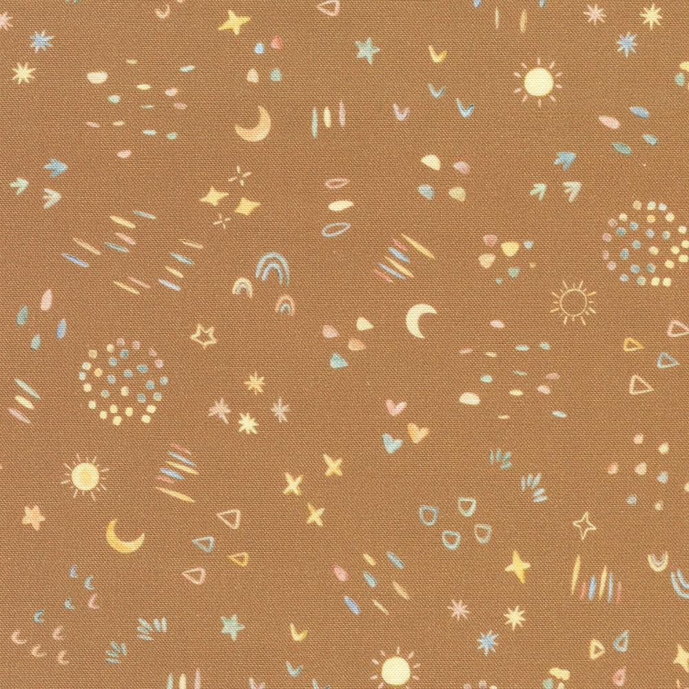 Tossed Little Geo Shapes Acorn by Studio RK Collection by Robert Kaufman Fabrics - SRKD-24066-479