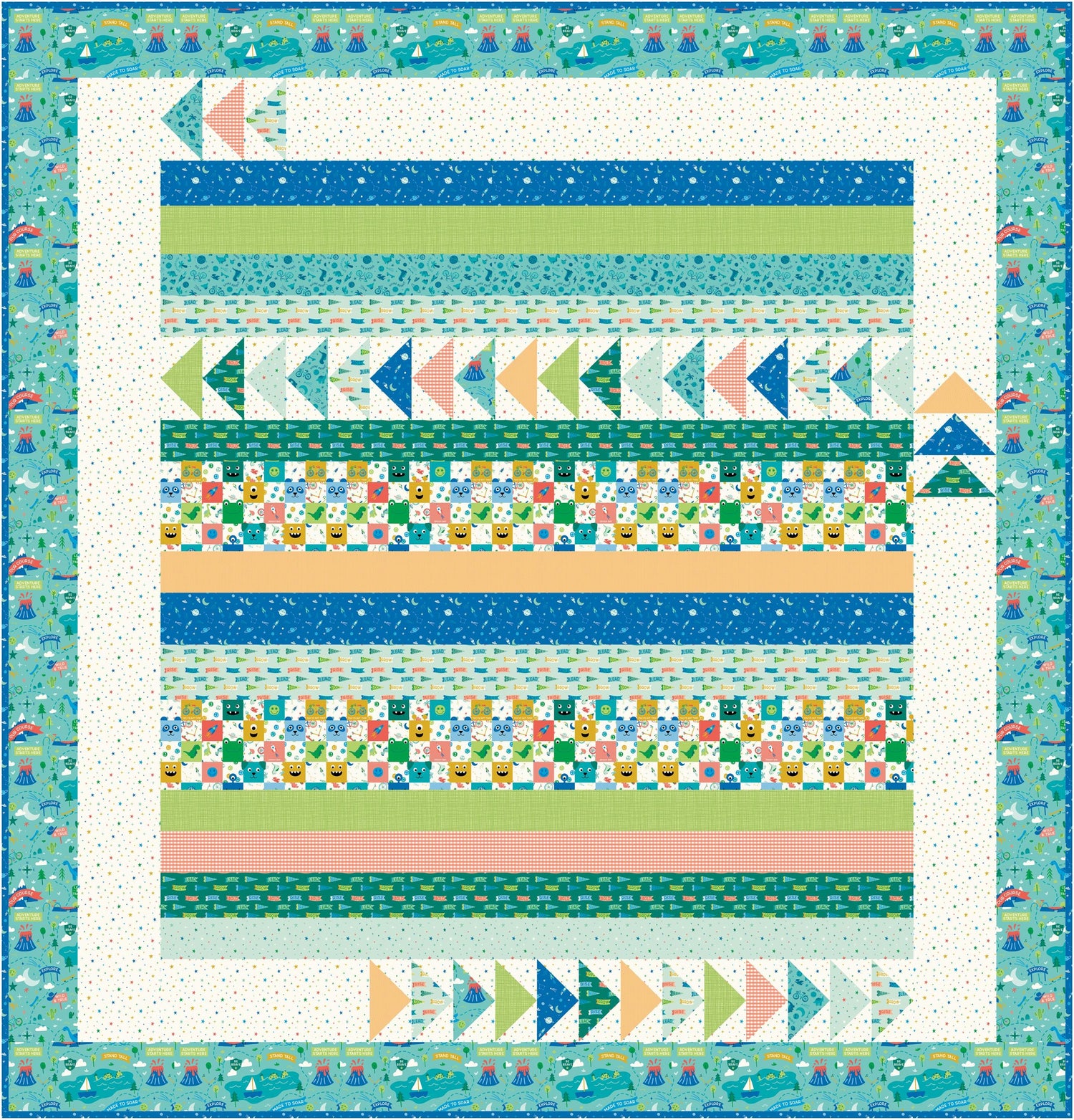 Childhood Adventure Quilt Kit with Brave Your Way fabric by Riley Blake Designs - quilt kit with pattern
