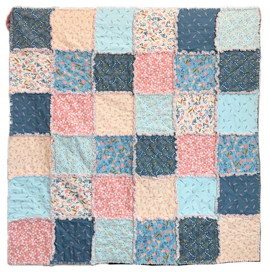 Rag Quilt Kit with Petals and Hazel fabric by Riley Blake Designs - quilt kit with pattern
