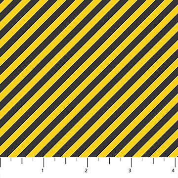 Little Builders Stripe Yellow by FIGO Studio for Northcott Fabrics - 91356-52