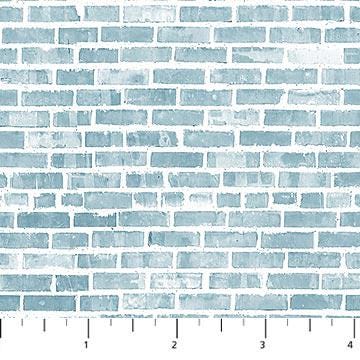 Little Builders Bricks Blue by FIGO Studio for Northcott Fabrics - 91358-40