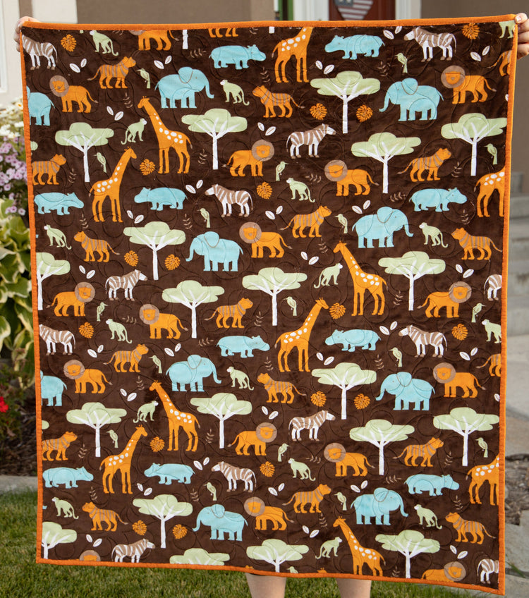 Forest Animals Quilt with Fun Vibrant Colors