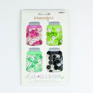 Kimberbell Cute as a Button (Pink, Lime Green, Aqua, Black) 