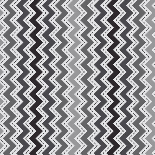 Black/Gray Tonal Zig Zag (EOL) Designed by Kim Christopherson of Kimberbell Designs for Maywood Studios