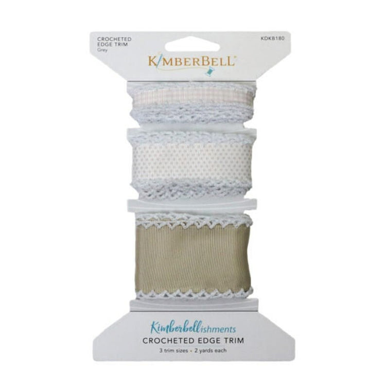 KimberBell Crocheted Edge Trim (in red, grey or green)