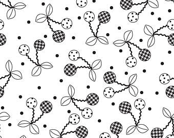 White/Black Cheerful Cherries Designed by Kim Christopherson of Kimberbell Designs for Maywood Studios