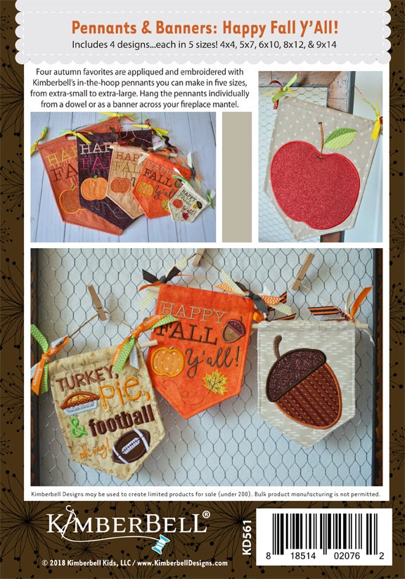 Pennants and Banners:  Happy Fall Y'All by Kimberbell Designs