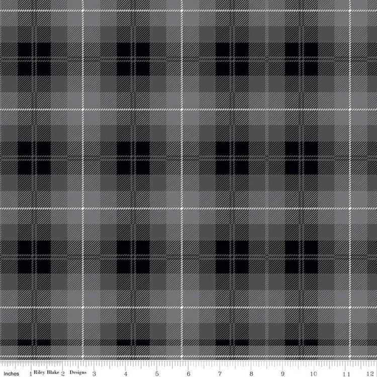 Tartan Black Gray from All About Plaids by Riley Blake Designs
