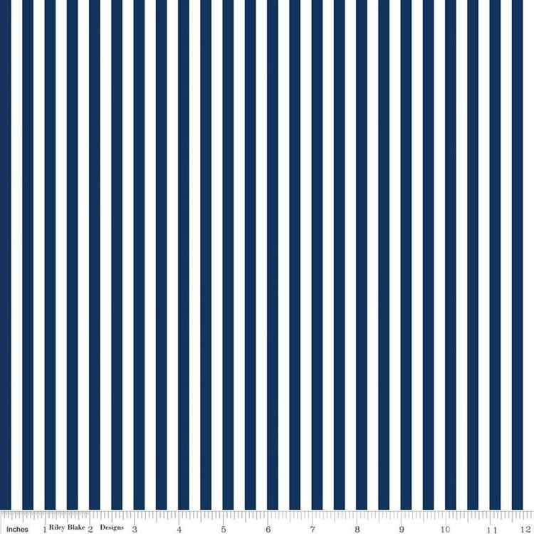 Navy 1/4 Stripe by Riley Blake Designs