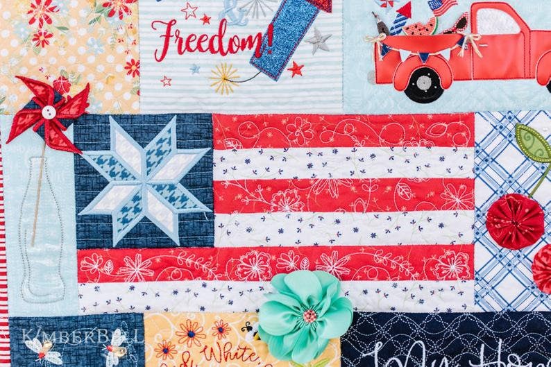 Red, White & Bloom Quilt Embellishment Kit by Kimberbell Designs 