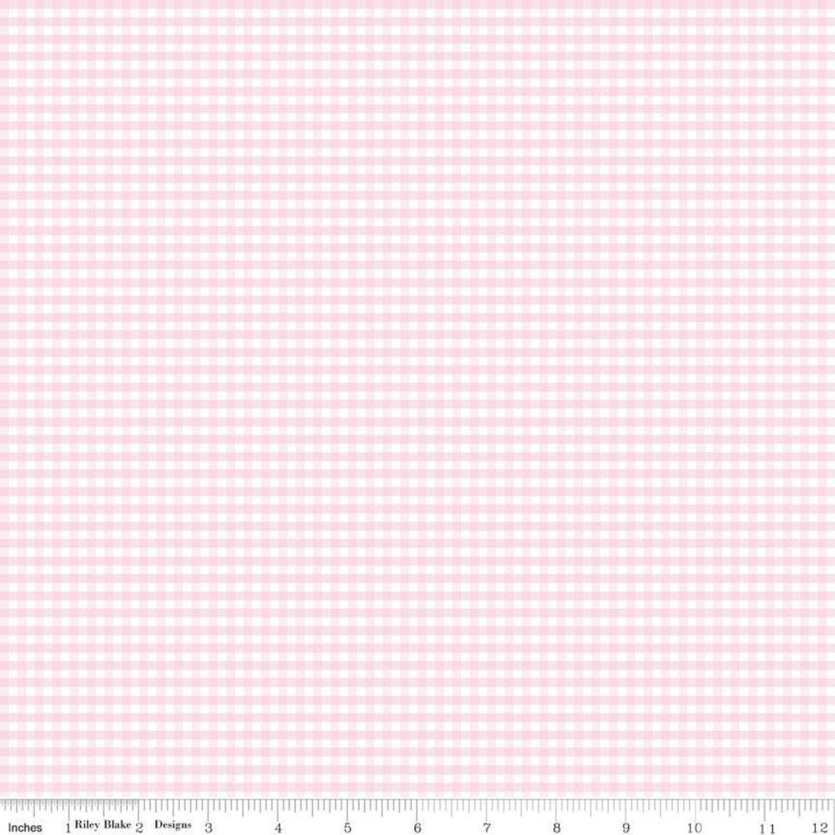 1/8" Gingham Check Baby Pink by Riley Blake Designs 