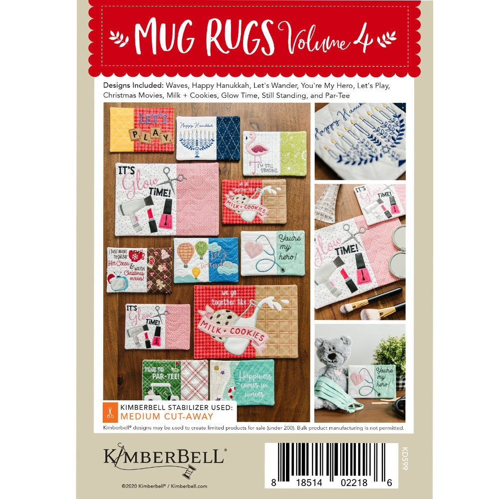 Mug Rugs Volume 4 Embroidery CD by Kimberbell (KD599)