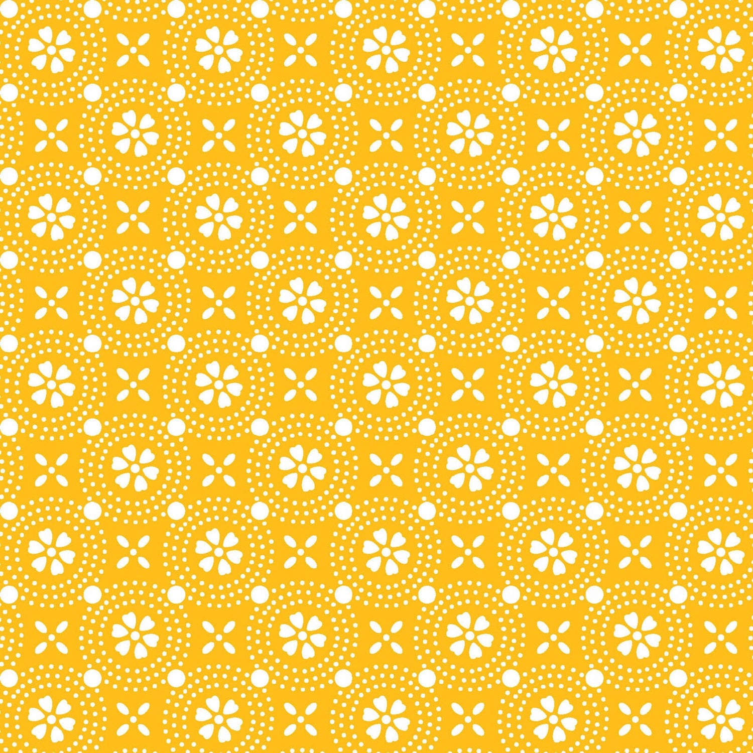 Yellow Dotted Circles Designed by Kim Christopherson of Kimberbell Designs for Maywood Studios